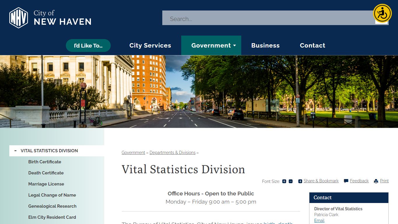 Vital Statistics Division | New Haven, CT