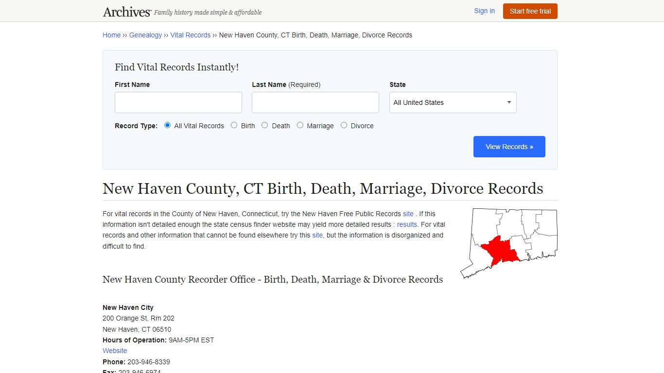 New Haven County, CT Birth, Death, Marriage, Divorce Records - Archives.com